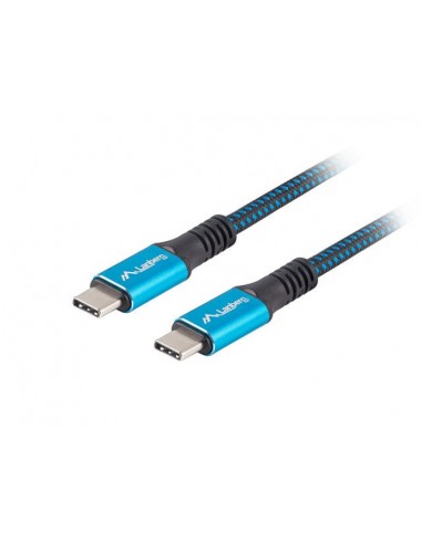 Lanberg CA-CMCM-45CU-0005-BK cable USB 0,5 m USB4 Gen 2x2 USB C Negro, Azul