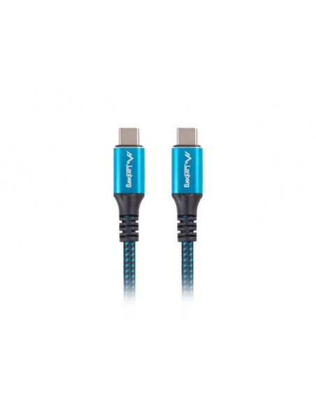 Lanberg CA-CMCM-45CU-0005-BK cable USB 0,5 m USB4 Gen 2x2 USB C Negro, Azul