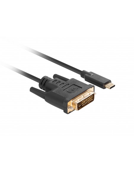 Lanberg CA-CMDV-10CU-0005-BK adaptador de cable de vídeo 0,5 m USB Tipo C DVI-D Negro