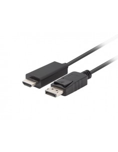 Lanberg CA-DPHD-11CC-0018-BK cambiador de género para cable DisplayPort HDMI Negro