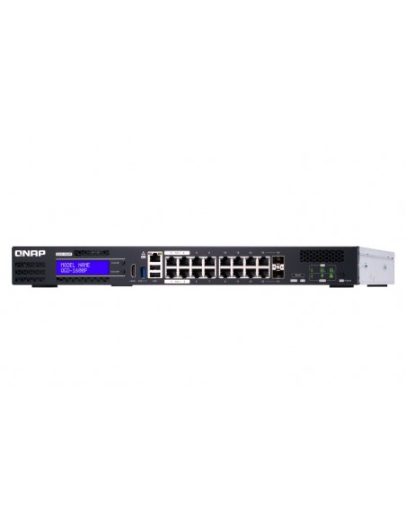 QNAP QGD-1600P Gestionado Gigabit Ethernet (10 100 1000) Energía sobre Ethernet (PoE) 1U Negro, Gris