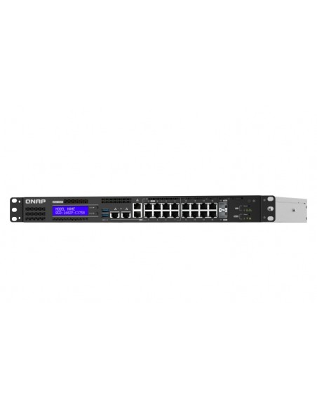 QNAP QGD-1602P Gestionado L2 2.5G Ethernet (100 1000 2500) Energía sobre Ethernet (PoE) Negro, Gris