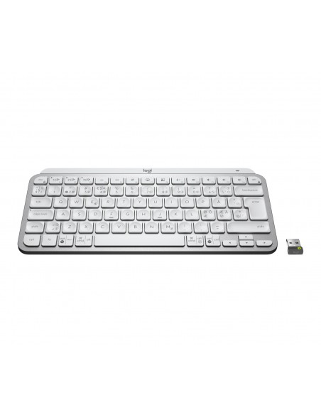 Logitech MX Keys Mini for Business teclado RF Wireless + Bluetooth QWERTY Nórdico Aluminio, Blanco