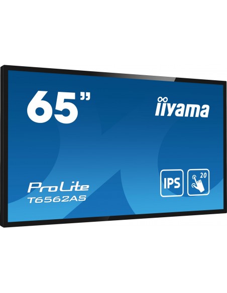 iiyama T6562AS-B1 pantalla de señalización Panel plano interactivo 163,8 cm (64.5") IPS 500 cd   m² 4K Ultra HD Negro Pantalla