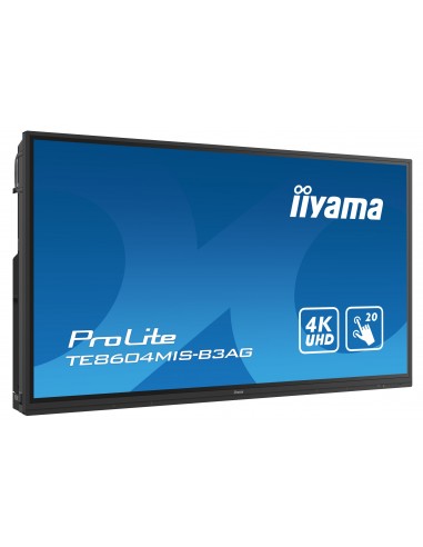 iiyama TE8604MIS-B3AG pantalla de señalización Panel plano interactivo 2,18 m (86") Wifi 400 cd   m² 4K Ultra HD Negro Pantalla