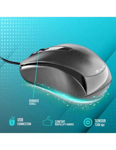 NGS EASY DELTA ratón Ambidextro USB tipo A Óptico