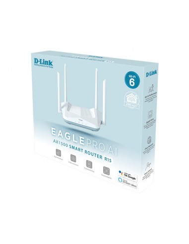 D-Link R15 router inalámbrico Gigabit Ethernet Doble banda (2,4 GHz   5 GHz) Blanco