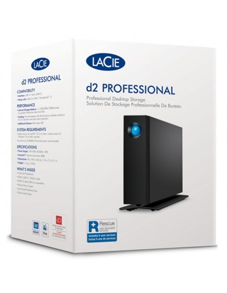 LaCie d2 Professional disco duro externo 20 TB Negro