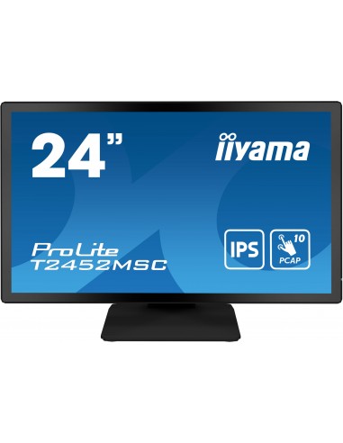 iiyama ProLite T2452MSC-B1 pantalla para PC 60,5 cm (23.8") 1920 x 1080 Pixeles Full HD LCD Pantalla táctil Multi-usuario Negro