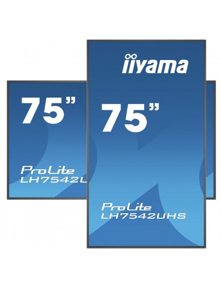 iiyama PROLITE LH7542UHS-B3 Pantalla plana para señalización digital 189,2 cm (74.5") IPS 500 cd   m² 4K Ultra HD Negro
