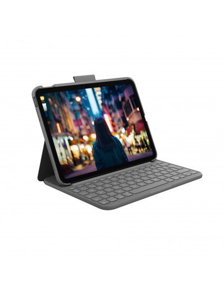Logitech Slim Folio Gris Bluetooth QWERTY Español
