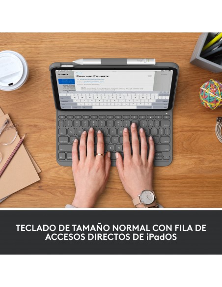 Logitech Slim Folio Gris Bluetooth QWERTY Español