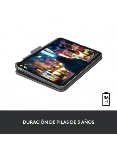 Logitech Slim Folio Gris Bluetooth QWERTY Español