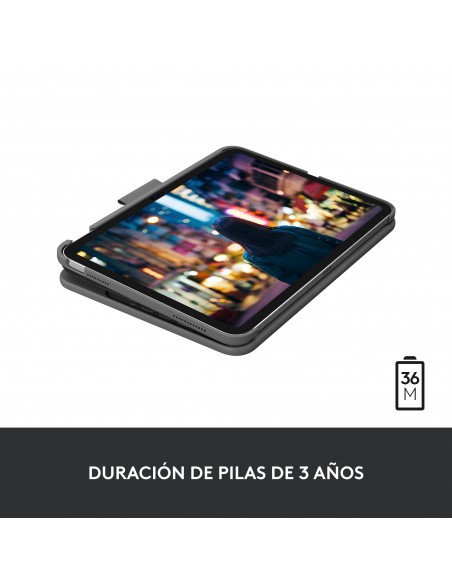 Logitech Slim Folio Gris Bluetooth QWERTY Español