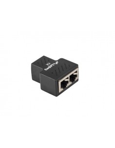 Lanberg ADS-RJ45-2RJ45-OS cable divisor y combinador Divisor de señal para cable coaxial Negro