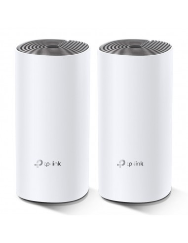 TP-Link Deco E4 (2-pack) Doble banda (2,4 GHz   5 GHz) Wi-Fi 5 (802.11ac) Blanco, Gris Interno