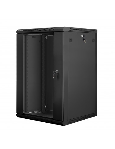 Lanberg WF01-6618-10B armario rack 18U Bastidor de pared Negro