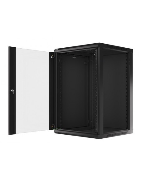 Lanberg WF01-6618-10B armario rack 18U Bastidor de pared Negro