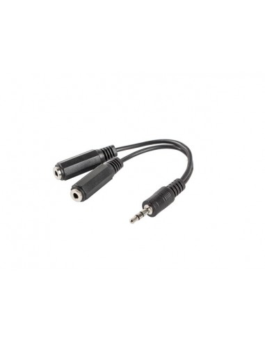 Lanberg AD-0024-BK cable de audio 0,1 m 3,5mm 2 x 3.5mm Negro