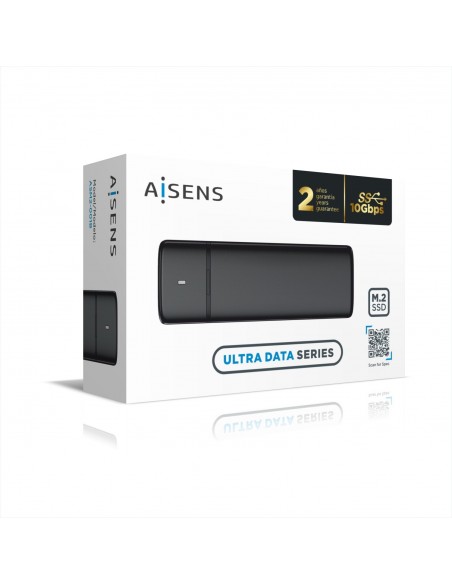 AISENS Caja Externa M.2 (NGFF) ASM2-001B SATA NVME a USB3.1 USB3.2 Gen2, Negra