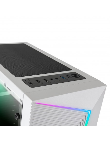 Mars Gaming MC-X7 Blanco Caja PC Gaming ATX Frontal ARGB Ventilador 12cm RGB Ventana Lateral Completa