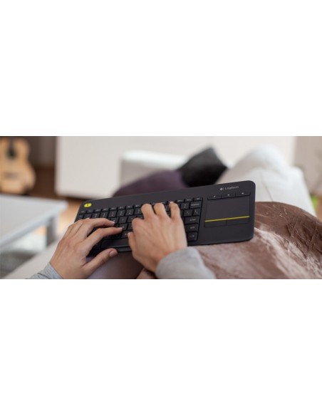 Logitech K400 Plus Tv teclado RF inalámbrico QWERTY Inglés Negro