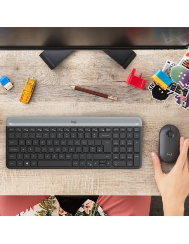 Logitech MK470 teclado Ratón incluido RF inalámbrico QWERTY Internacional de EE.UU. Grafito