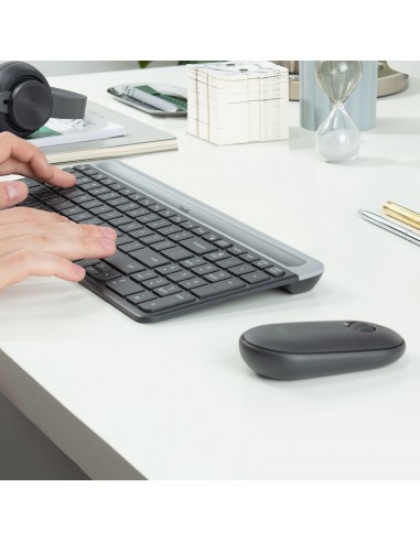 Logitech MK470 teclado Ratón incluido RF inalámbrico QWERTY Internacional de EE.UU. Grafito