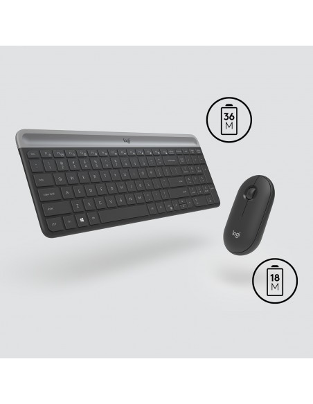 Logitech MK470 teclado Ratón incluido RF inalámbrico QWERTY Internacional de EE.UU. Grafito