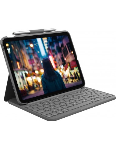 Logitech Slim Folio Gris Bluetooth QWERTY Inglés del Reino Unido