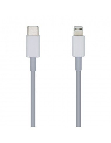AISENS Cable USB 2.0 USB-С A Lightning PD 2A, Lightning M-USB-С M, Blanco, 1.0m