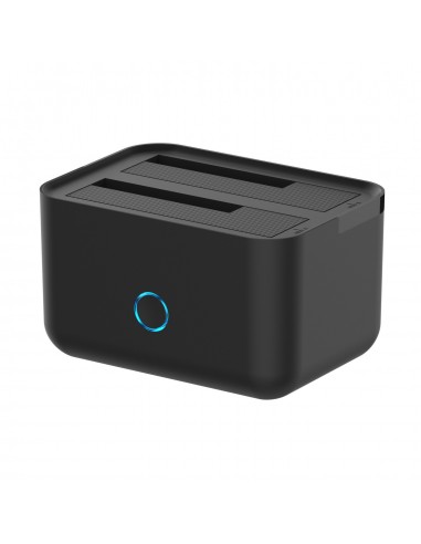 AISENS Estacion De Docking De Doble Bahia ASDS-D01B SATA 2.5 3.5 A USB 3.0 3.1 Gen1, Clone, Negra