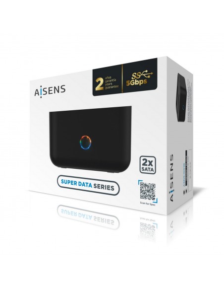 AISENS Estacion De Docking De Doble Bahia ASDS-D01B SATA 2.5 3.5 A USB 3.0 3.1 Gen1, Clone, Negra AISENS Estacion De Docking De Doble Bahia ASDS-D01B SATA 2.5 3.5 A USB 3.0 3.1 Gen1, Clone, Negra