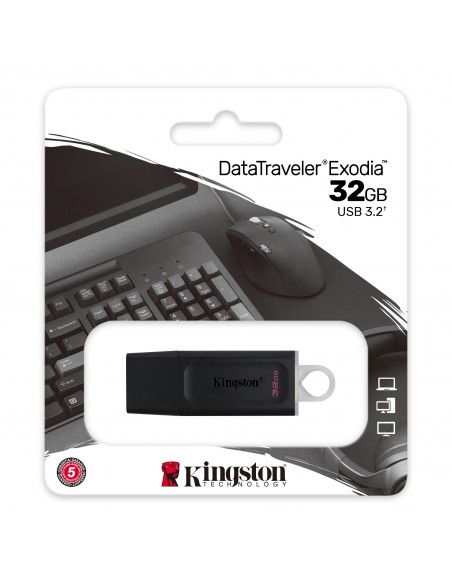 Kingston Technology DataTraveler Exodia unidad flash USB 32 GB USB tipo A 3.2 Gen 1 (3.1 Gen 1) Negro