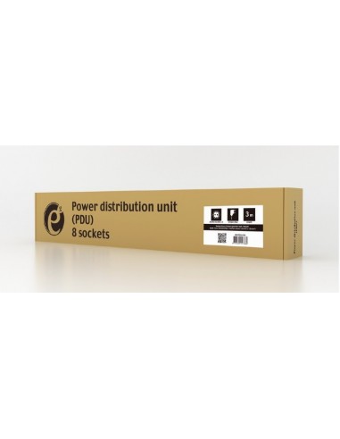 Gembird EG-PDU-014 unidad de distribución de energía (PDU) 8 salidas AC 1U Negro