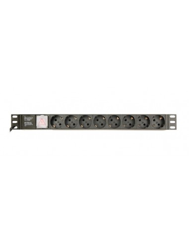 Gembird EG-PDU-014 unidad de distribución de energía (PDU) 8 salidas AC 1U Negro