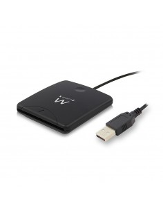 Ewent EW1052 lector de tarjeta inteligente USB USB 2.0 Negro