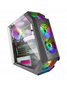 Mars Gaming MC51 Negro Caja PC Gaming ATX Doble Cristal Templado 5x Ventilador RGB 12cm 2