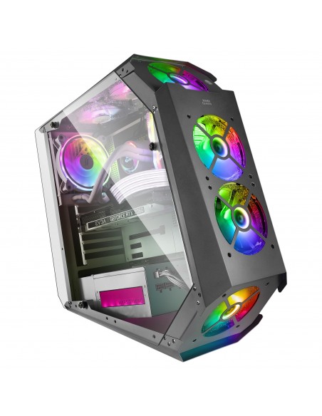 Mars Gaming MC51 Negro Caja PC Gaming ATX Doble Cristal Templado 5x Ventilador RGB 12cm