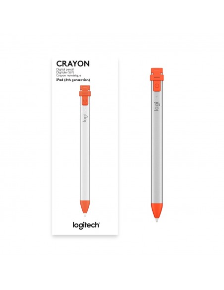 Logitech Crayon lápiz digital 20 g Naranja, Plata