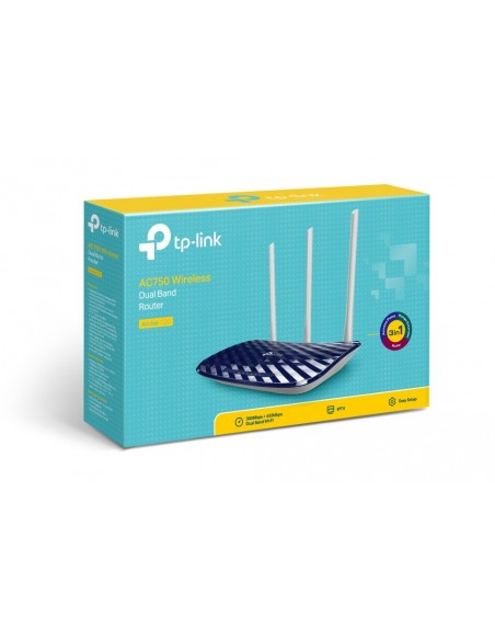 TP-Link AC750 router inalámbrico Ethernet rápido Doble banda (2,4 GHz   5 GHz) Negro, Blanco