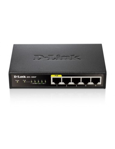 D-Link DES-1005P switch No administrado Energía sobre Ethernet (PoE) Negro