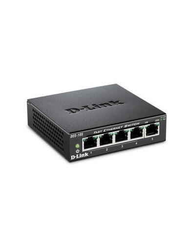 D-Link DES-105 switch No administrado Negro