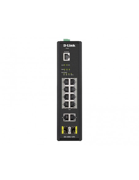 D-Link DIS-200G-12PS switch Gestionado L2 Gigabit Ethernet (10 100 1000) Energía sobre Ethernet (PoE) Negro