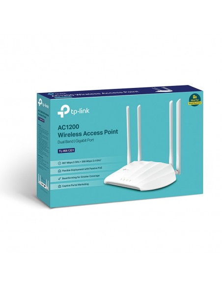 TP-Link TL-WA1201 punto de acceso inalámbrico 867 Mbit s Blanco Energía sobre Ethernet (PoE)