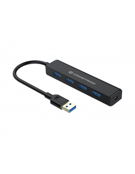 Conceptronic C4PUSB3 hub de interfaz USB 3.2 Gen 1 (3.1 Gen 1) Type-A 5000 Mbit s Negro