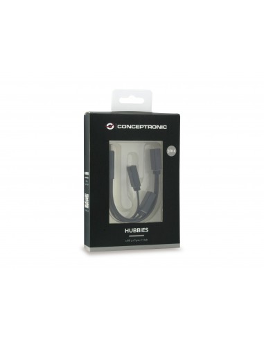 Conceptronic HUBBIES01B hub de interfaz USB 3.2 Gen 2 (3.1 Gen 2) Type-C 5000 Mbit s Negro