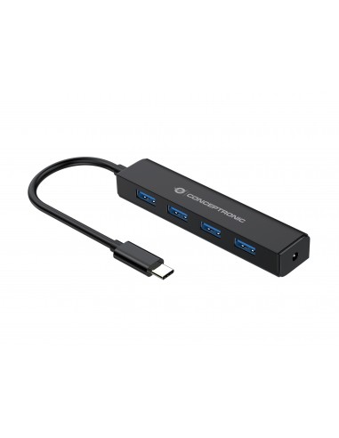 Conceptronic CTC4USB3 hub de interfaz USB 3.2 Gen 1 (3.1 Gen 1) Type-C 5000 Mbit s Negro