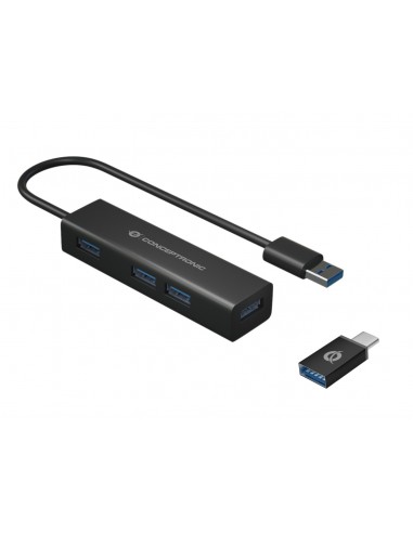 Conceptronic HUBBIES06B hub de interfaz USB 3.2 Gen 1 (3.1 Gen 1) Type-A 5000 Mbit s Negro