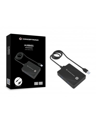 Conceptronic HUBBIES11B base para portátil y replicador de puertos USB 3.2 Gen 1 (3.1 Gen 1) Type-A Negro